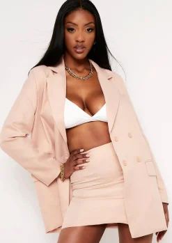 Casey Nude Double Breasted Oversized Blazer^Missy Empire Discount