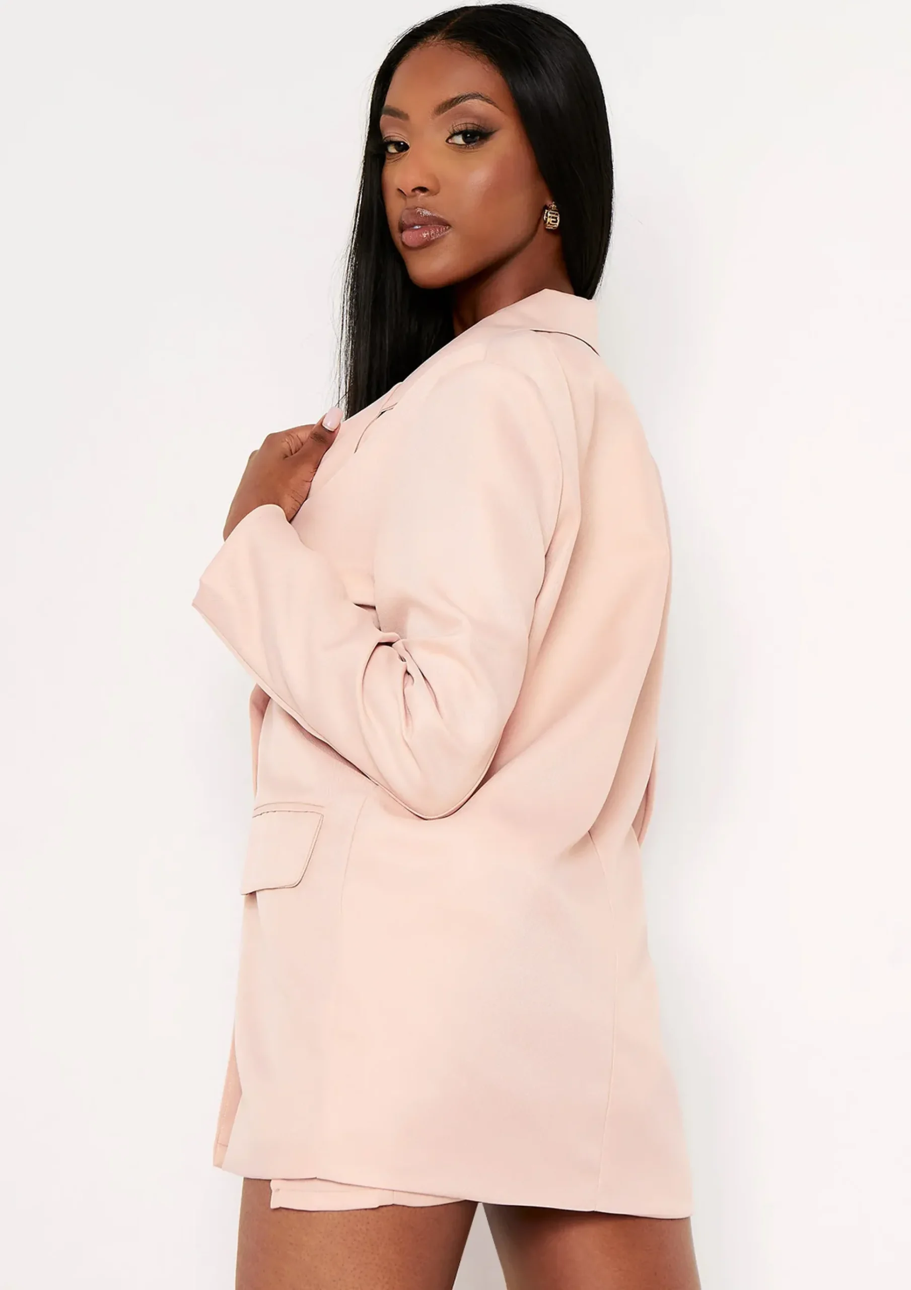 Casey Nude Double Breasted Oversized Blazer^Missy Empire Discount