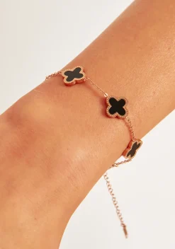Flash Sale Cassia Black Flower Detail Bracelet Women Bracelets