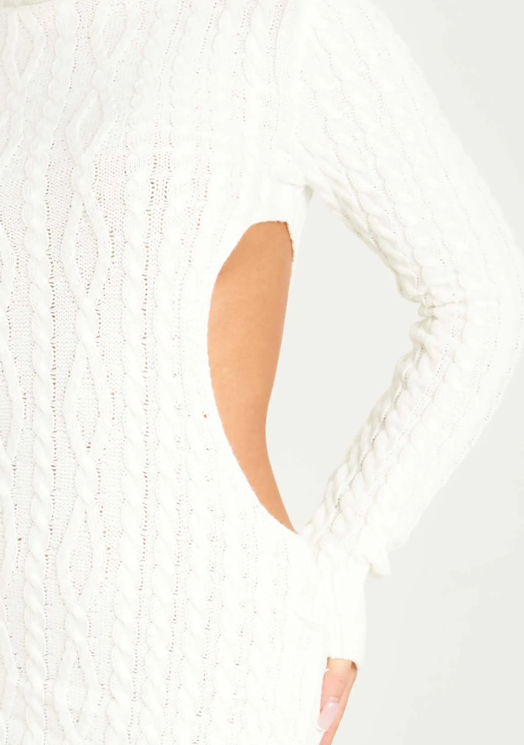 Outlet Cecilia Cream Cut Out Knitted Dress Women Dresses