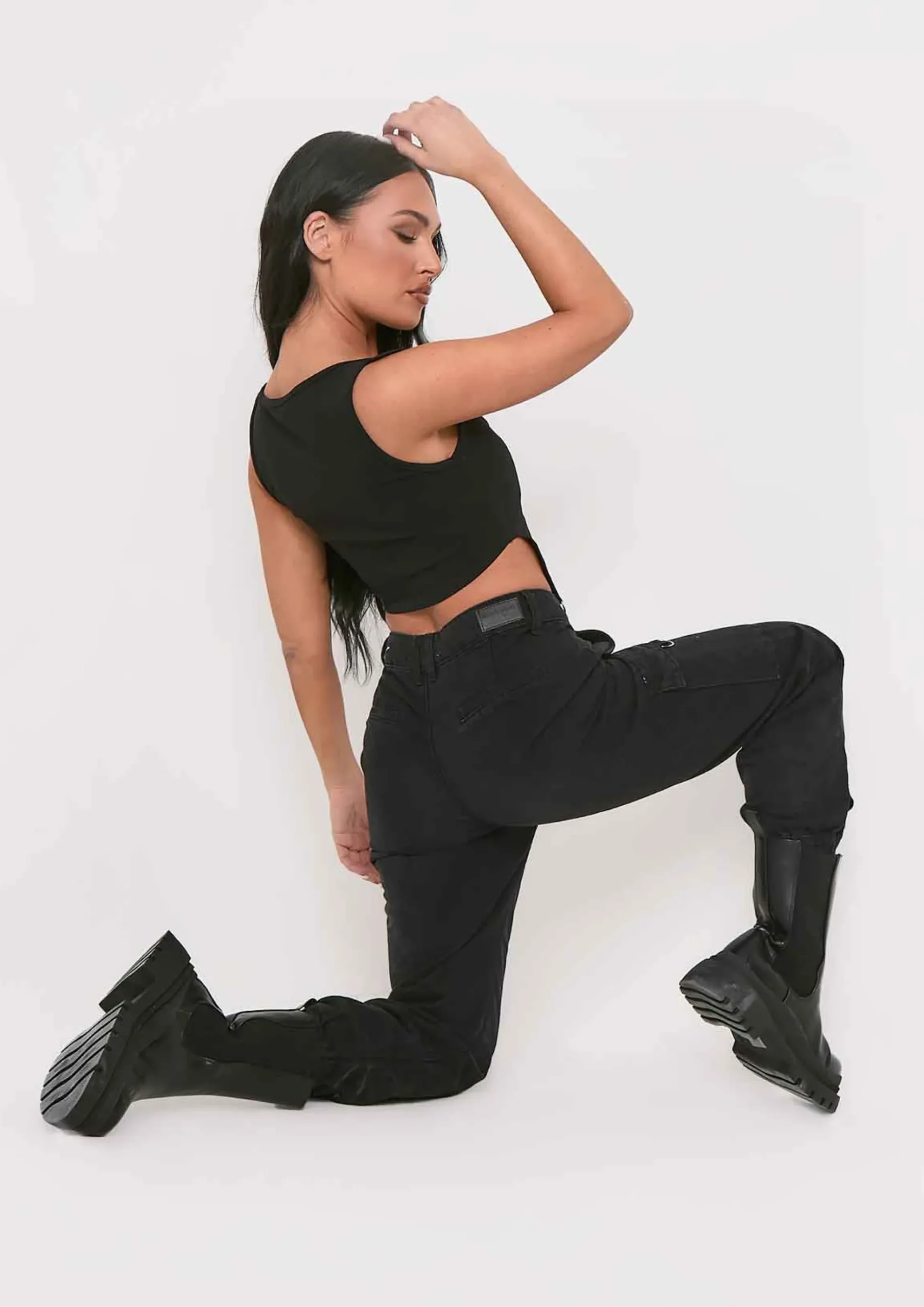 Chaka Black D Ring Corset Crop Top^Missy Empire Fashion