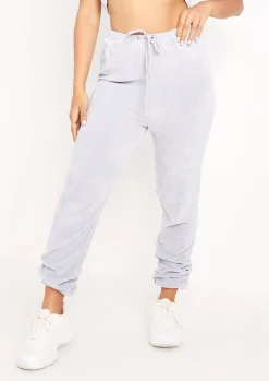 Sale Charla Pastel Blue Chenille Drawstring Joggers Women Loungewear