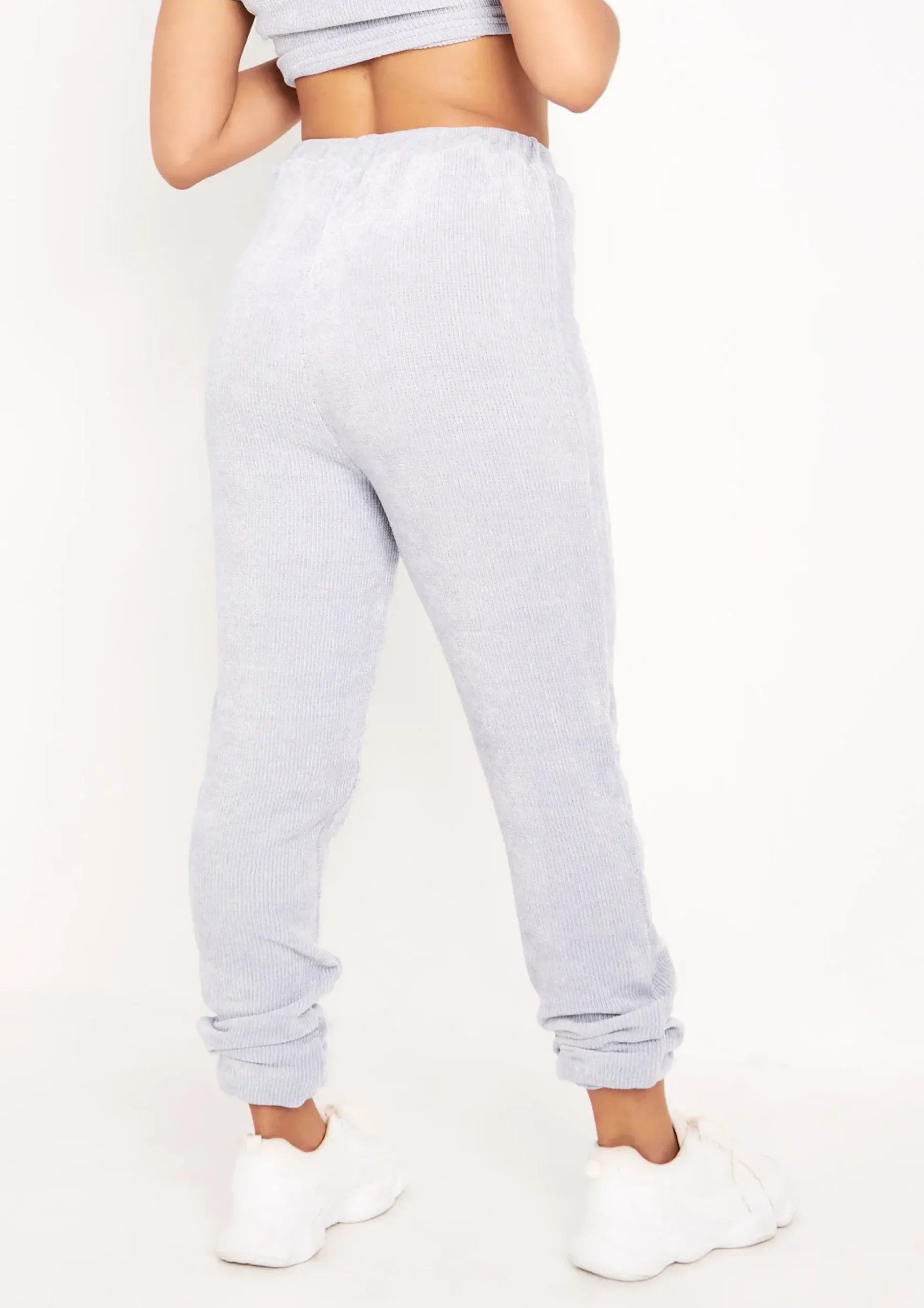 Sale Charla Pastel Blue Chenille Drawstring Joggers Women Loungewear