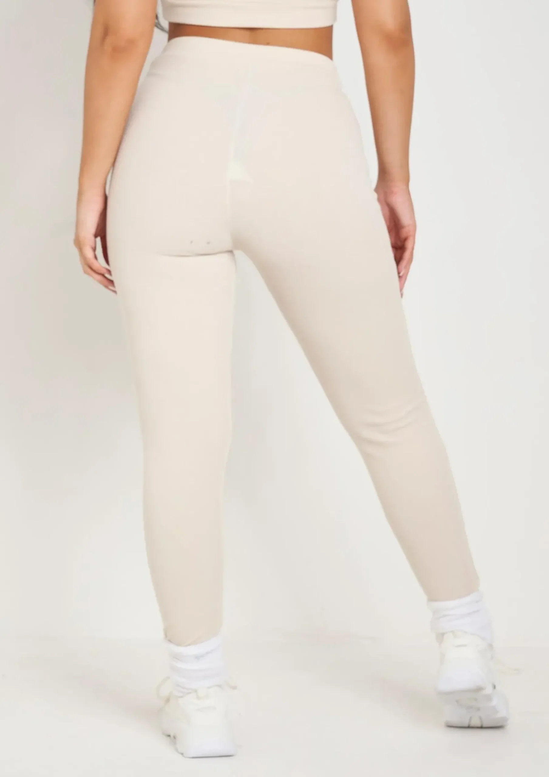Online Charli Cream Ribbed Leggings Women Loungewear