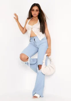Chelsea Stone Print Halterneck Ring Top^Missy Empire Store