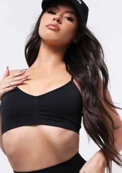 Ciara Black Seamless Shapewear Strappy Bralet^Missy Empire Outlet