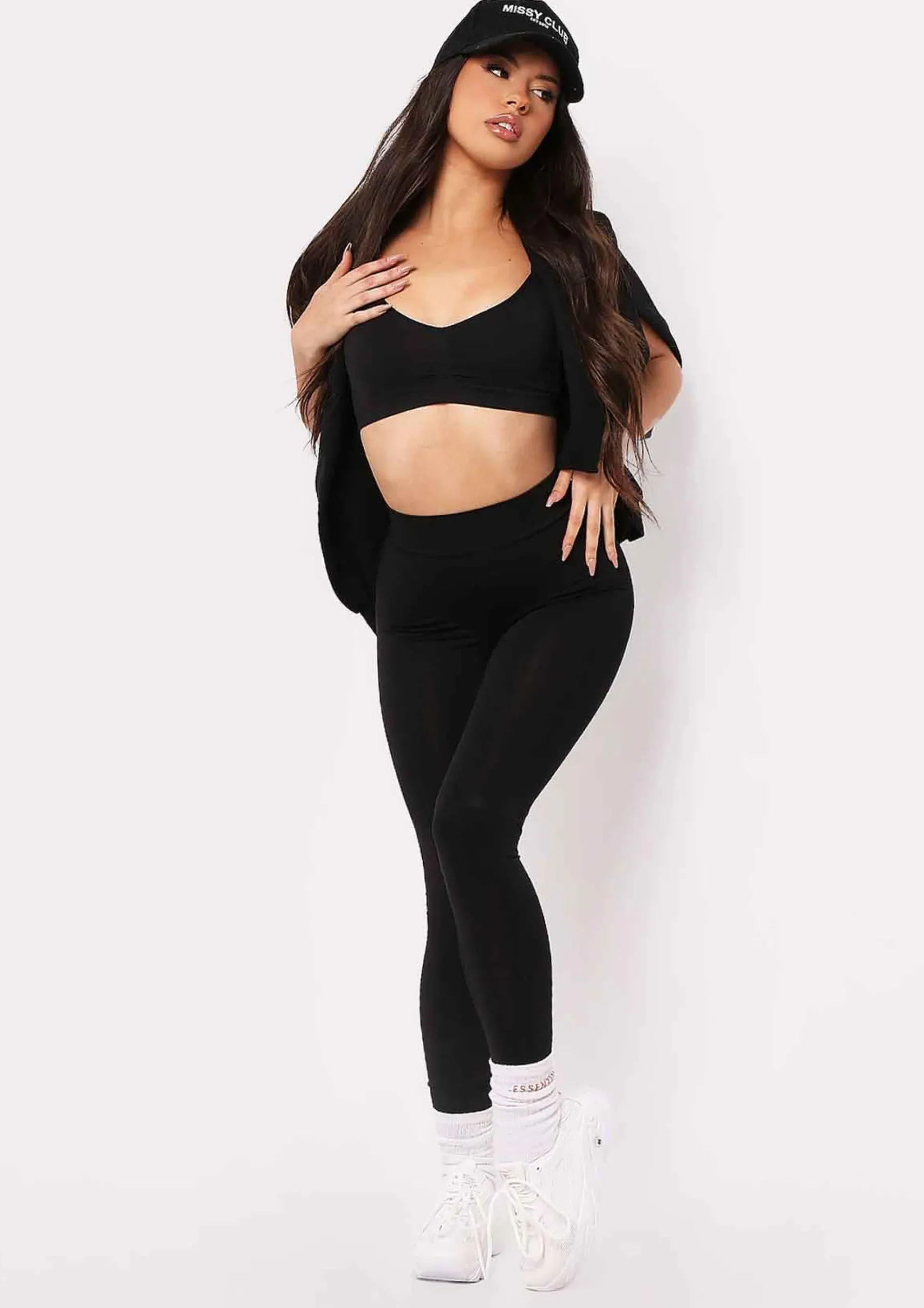 Ciara Black Seamless Shapewear Strappy Bralet^Missy Empire Outlet