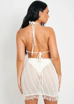 Clara White Knitted Crochet Bralet^Missy Empire Fashion