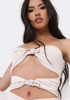 Sale Claudine Cream Double Buckle Mini Dress Women Dresses