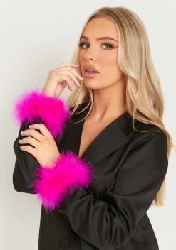 Discount Connie Pink Feather Snap Cuffs Set Of 2 Women Bracelets
