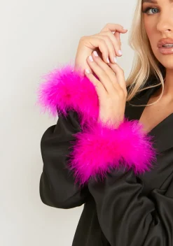 Discount Connie Pink Feather Snap Cuffs Set Of 2 Women Bracelets