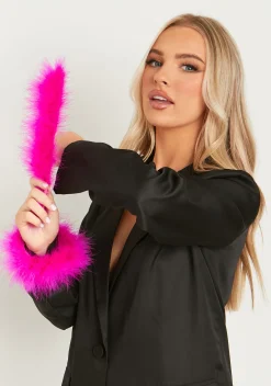 Discount Connie Pink Feather Snap Cuffs Set Of 2 Women Bracelets