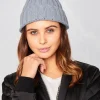 Best Sale Danni Grey Plain Ribbed Beanie Women Hats