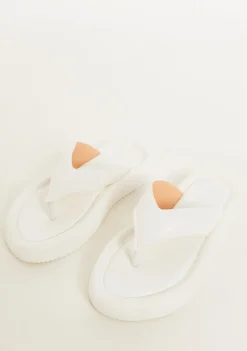 Outlet Dayna White Chunky Sole Flip Flops Women Sandals