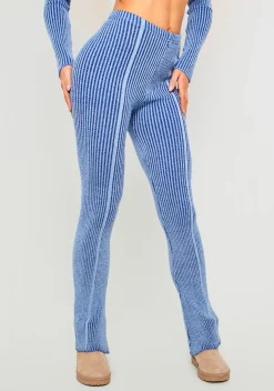 Flash Sale Demi Blue Contrast Knit Trousers Women Trousers