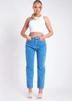 Destinee Denim Cargo Jeans^Missy Empire Sale