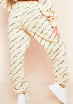 Cheap Eliora Cream Repetitive Slogan Joggers Women Loungewear