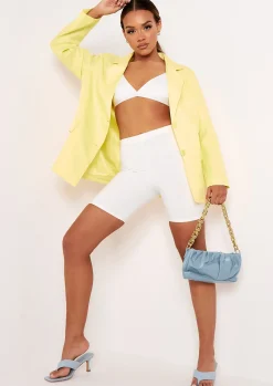 Elise Lemon Yellow Tailored Oversized Blazer^Missy Empire Discount
