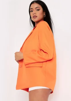 Elise Orange Tailored Oversized Blazer^Missy Empire Online