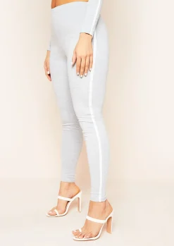 Best Sale Ellie Light Grey Contrast Stripe Leggings Women Leggings