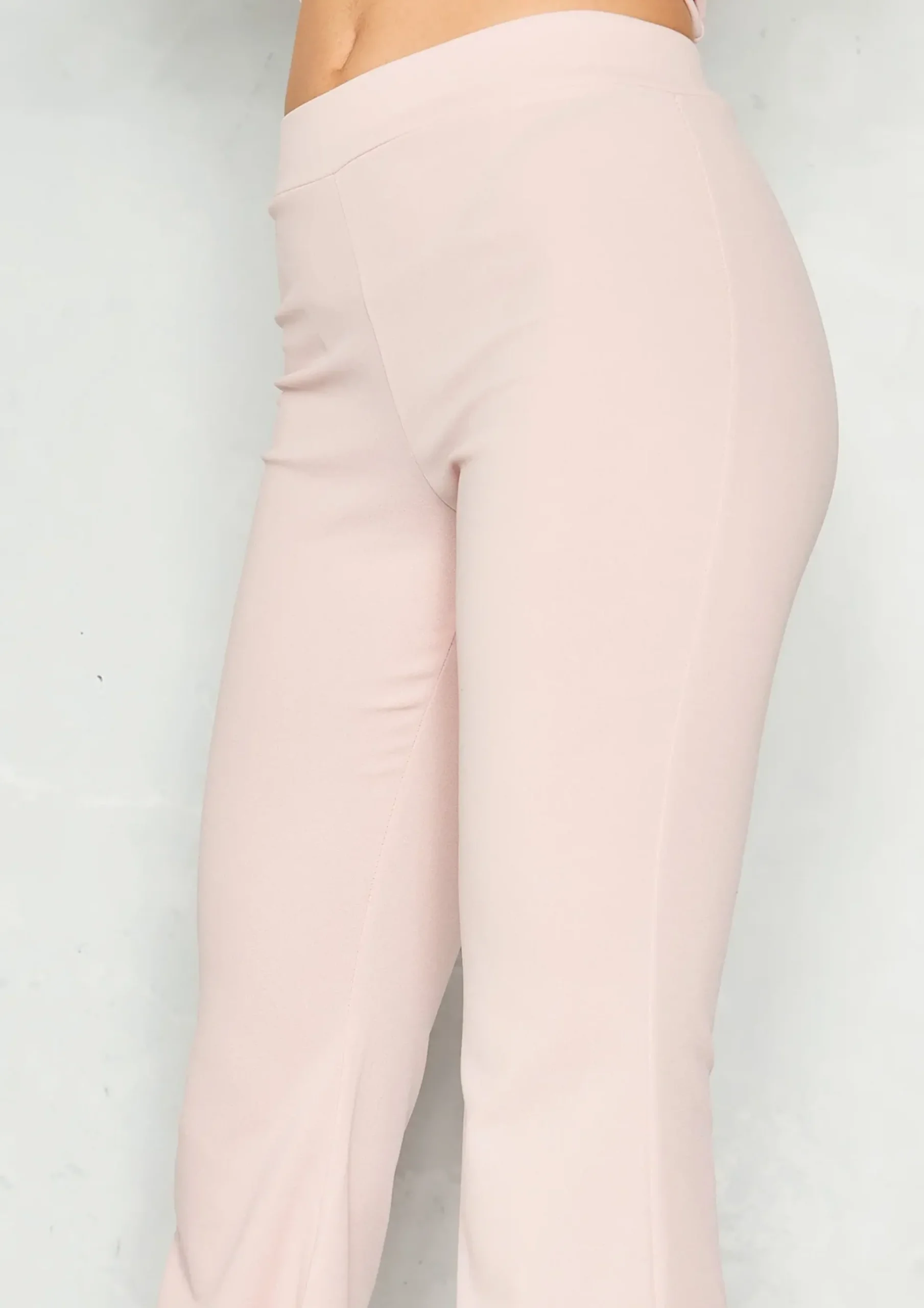 Cheap Ellie Pink High Waist Flare Trousers Women Trousers