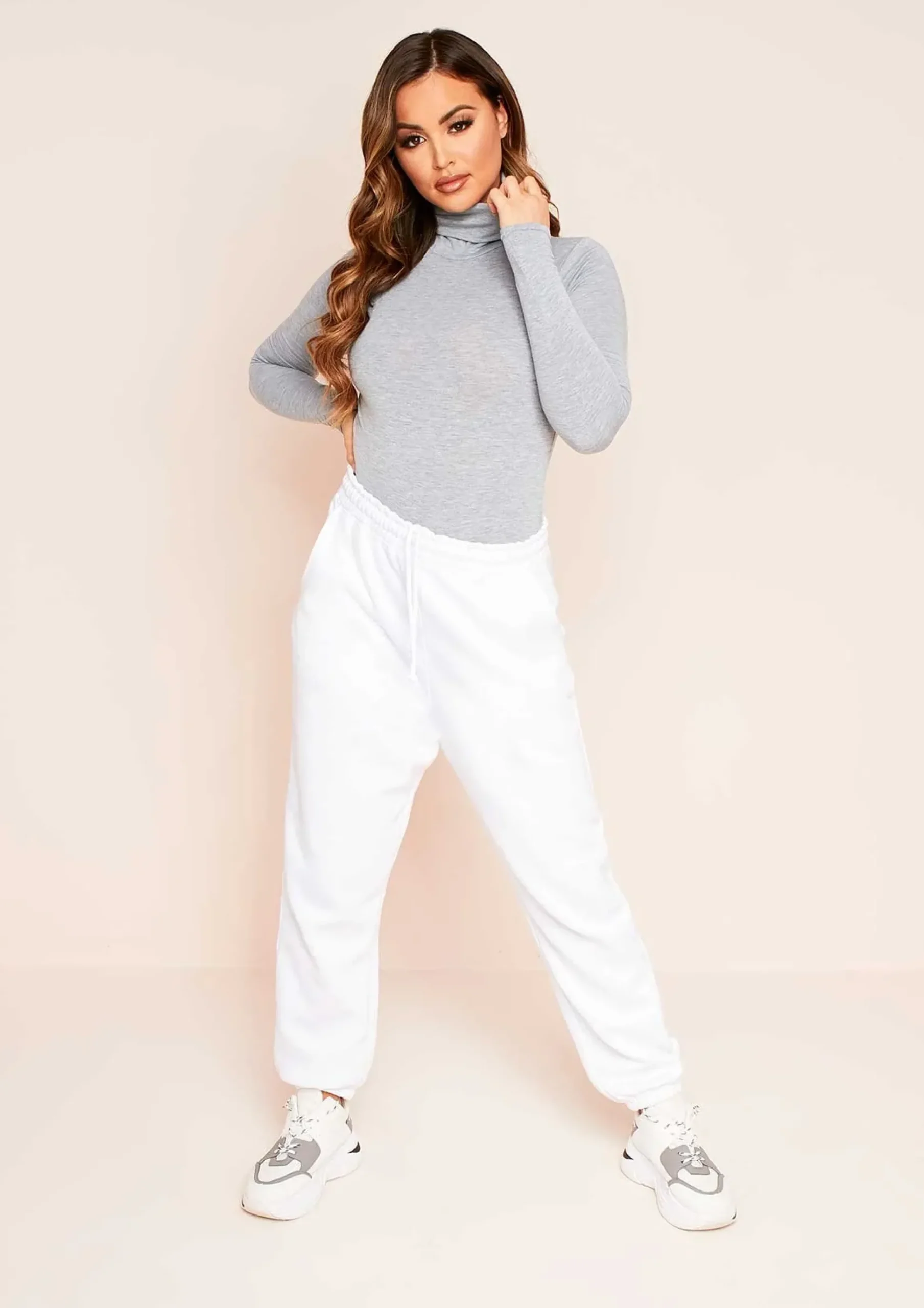 Elli Grey Basic Jersey Roll Neck Bodysuit^Missy Empire Clearance