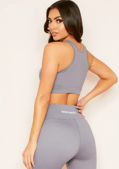 Emelie Grey Racer Gym Crop Top^Missy Empire Best