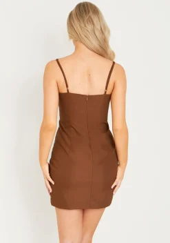 Outlet Emerson Chocolate Longline Strappy Mini Dress Women Dresses