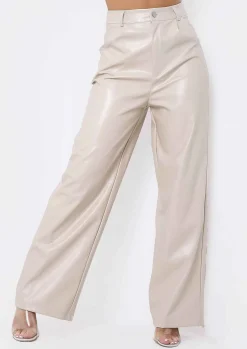 Store Emily Stone Pu Wide Leg Trousers Women Trousers