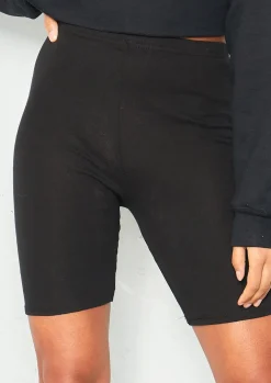 Flash Sale Emma Black High Waist Cotton Cycle Shorts Women Shorts