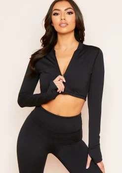 Hot Emma Black Zipper Gym Jacket Women Activewear
