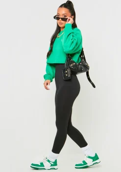 Cheap Emmie Green Missy Sport Oversized Cropped Sweatshirt Women Loungewear