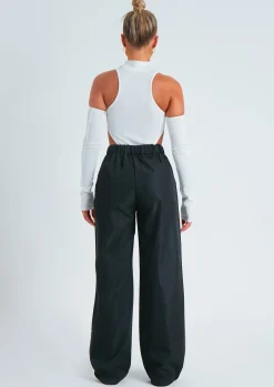 Online Emmy Black High Waisted Wide Leg Trousers Women Trousers
