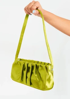 Cheap Estella Lime Ruched Handbag Women Bags & Purses