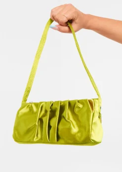 Cheap Estella Lime Ruched Handbag Women Bags & Purses