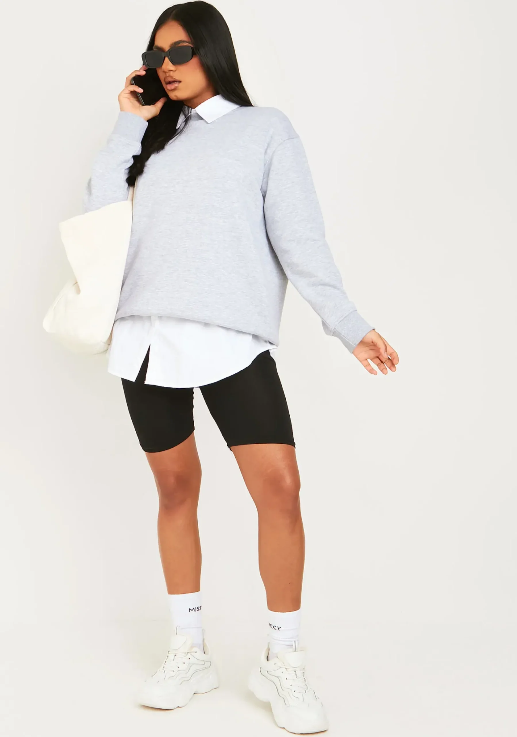 Shop Esther Grey Oversized Sweatshirt Women Loungewear
