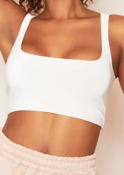 Evelyn Nude Slinky Square Neck Extreme Crop Top^Missy Empire Flash Sale