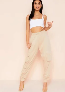 Evelyn White Slinky Square Neck Extreme Crop Top^Missy Empire Flash Sale