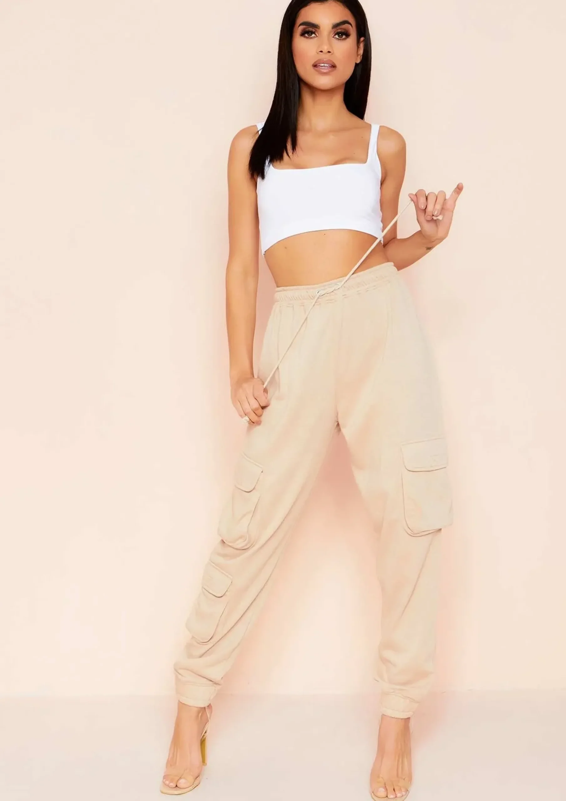 Evelyn White Slinky Square Neck Extreme Crop Top^Missy Empire Flash Sale