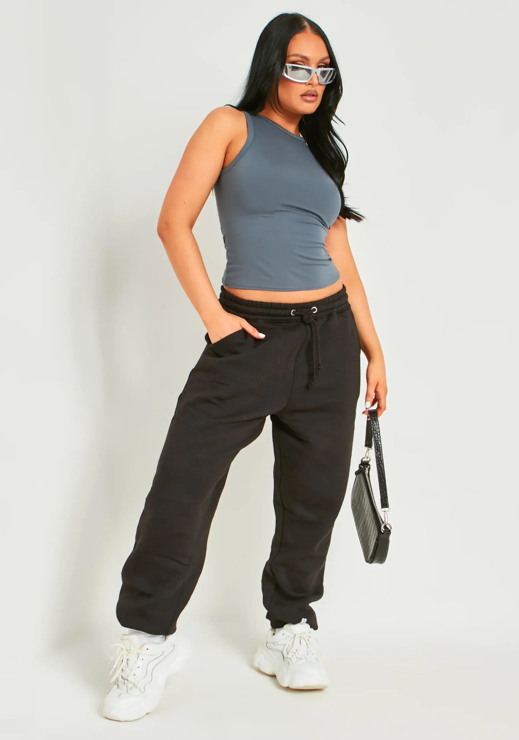 Farrah Grey Premium Sculpt Racer Top^Missy Empire Flash Sale