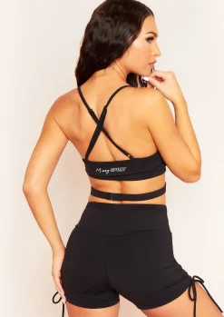 Fiona Black Missy Sport Cross Strap Gym Bralet^Missy Empire Outlet