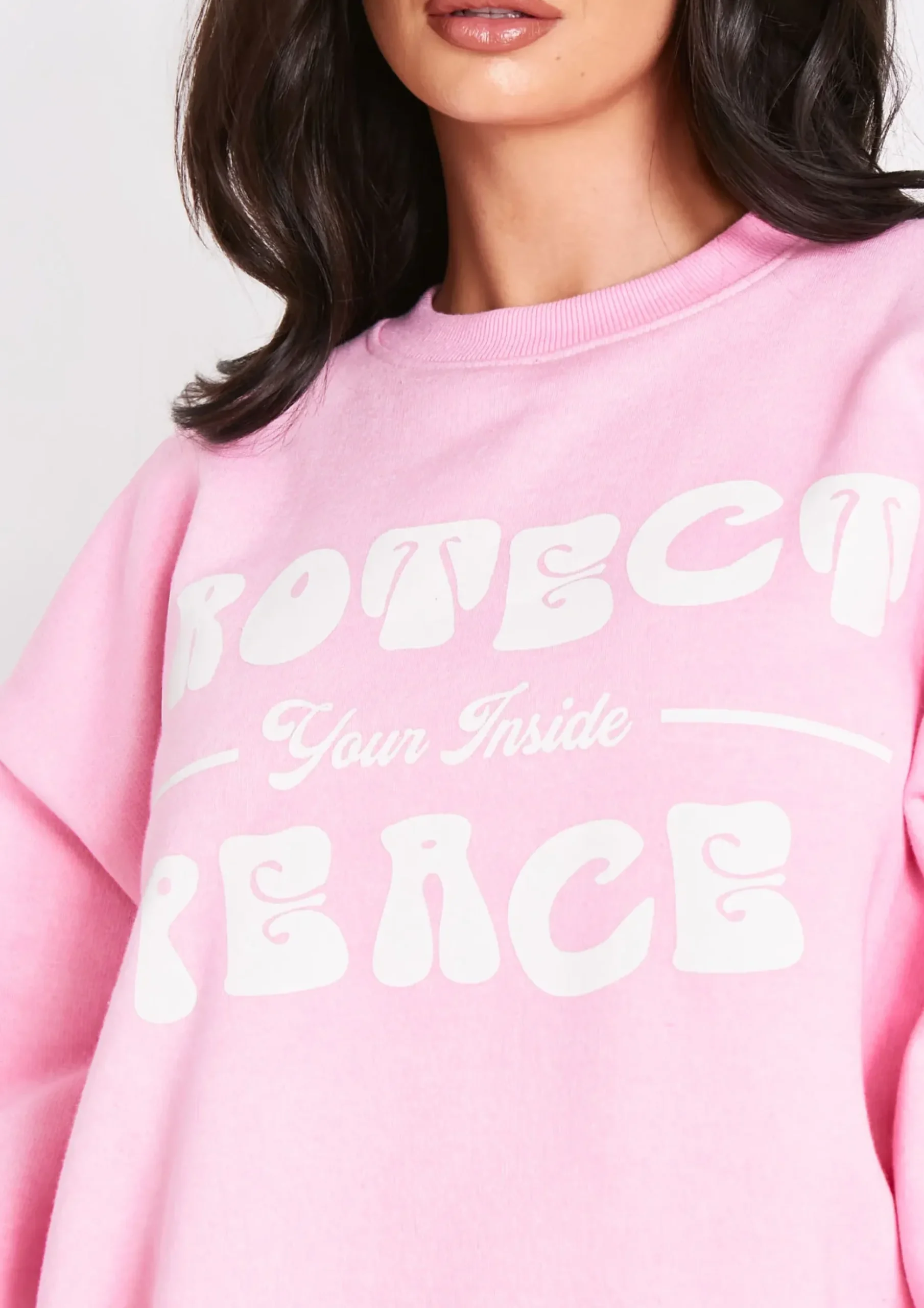 Sale Fleur Pink Protect Your Peace Oversized Sweatshirt Women Loungewear
