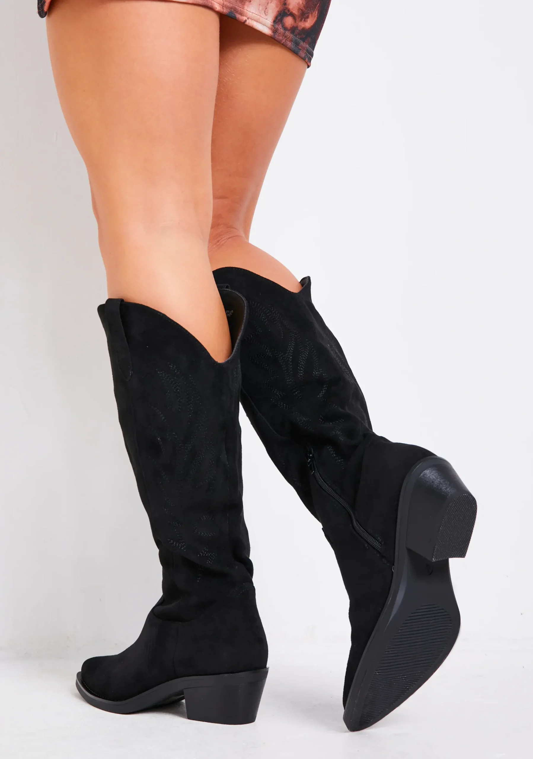 Best Gabby Black Suede Cowboy Boots Women Boots