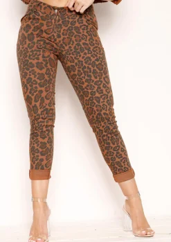 Geena Brown Leopard Print Jeans^Missy Empire Best