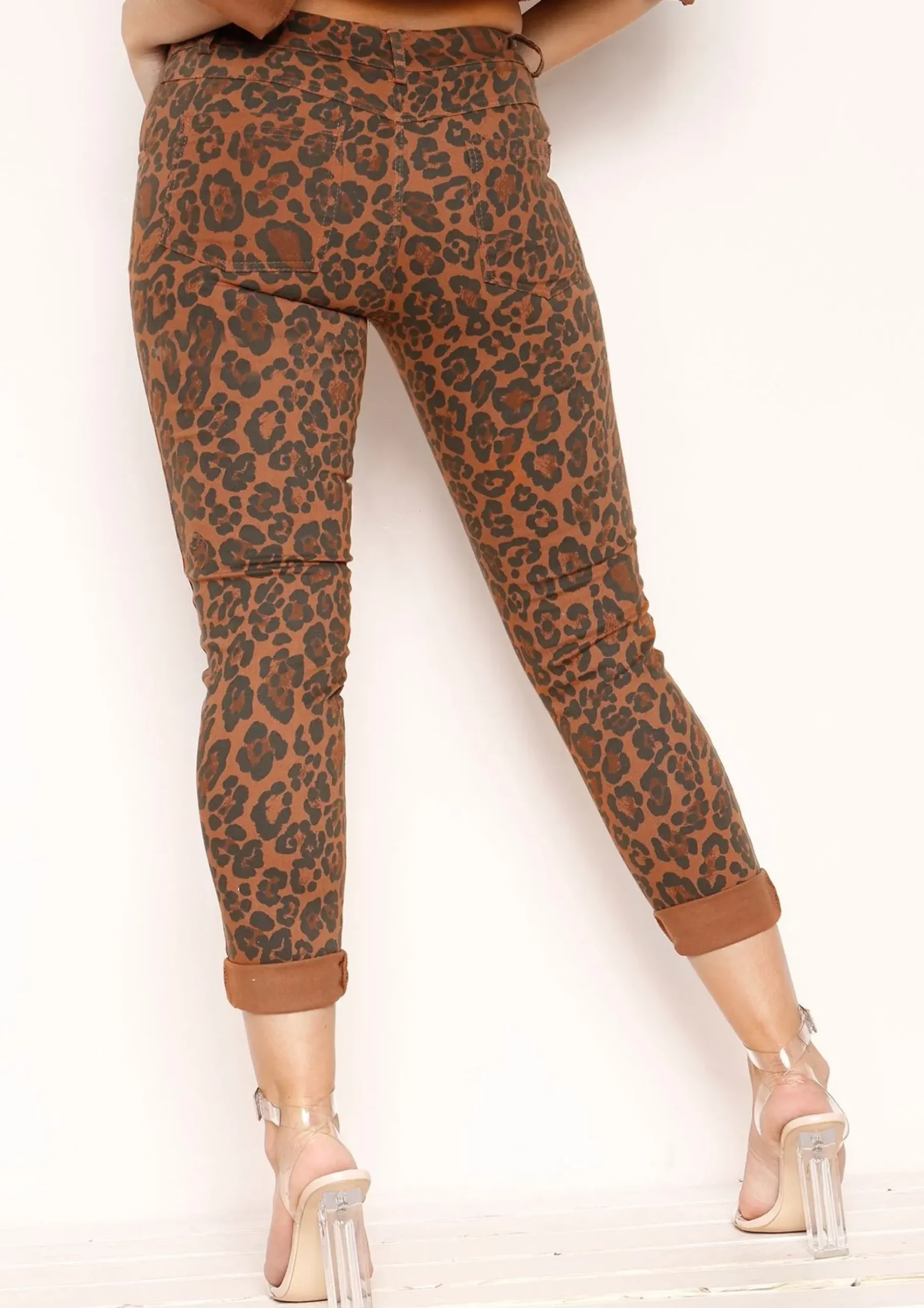 Geena Brown Leopard Print Jeans^Missy Empire Best
