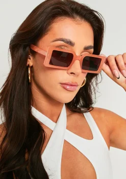 Discount Gigi Terracotta Square Frame Sunglasses Women Sunglasses