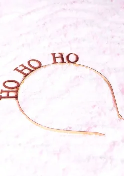Clearance Ginger Ray Gold Christmas 'Ho Ho Ho' Wire Headband Women Hair Accessories