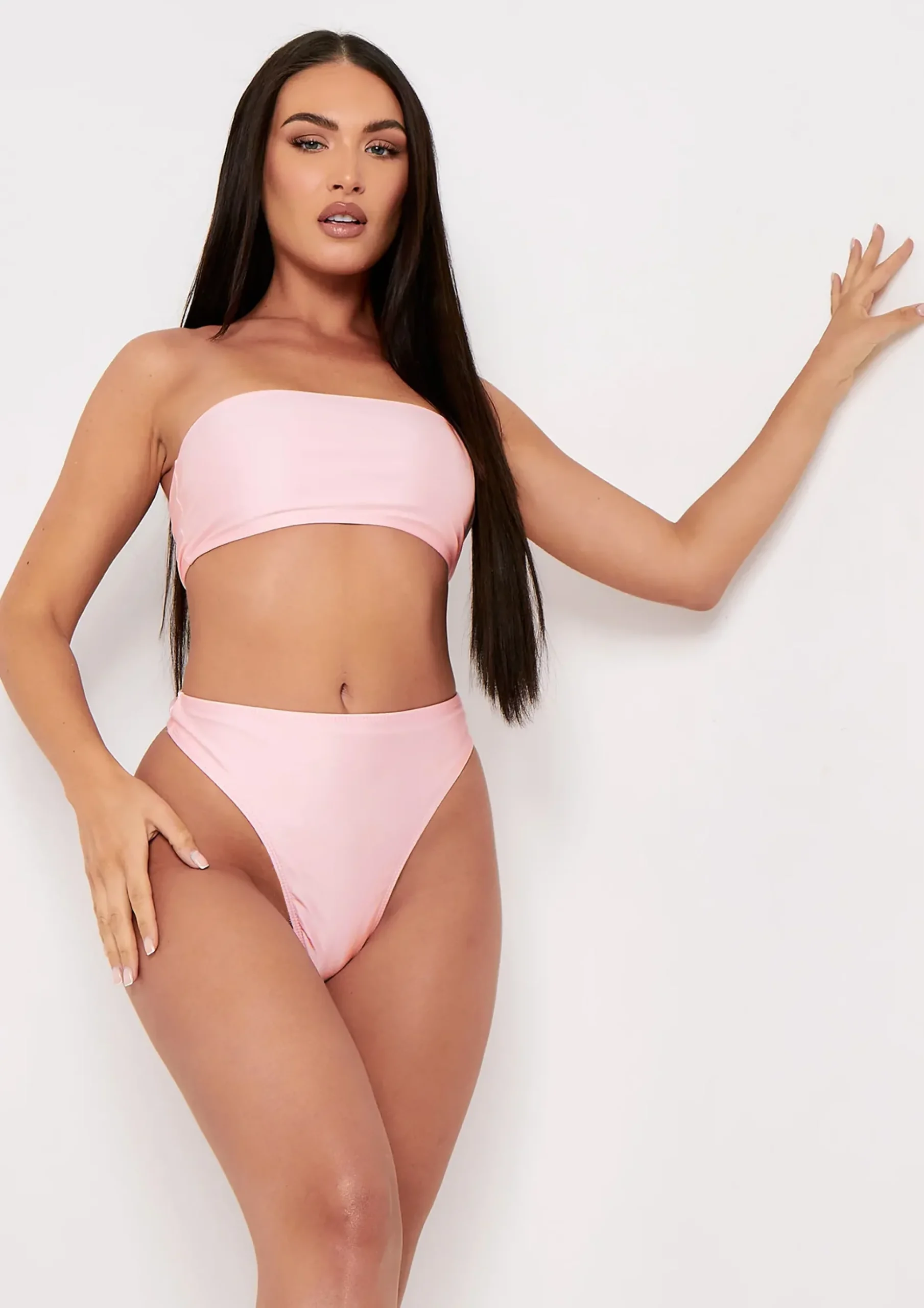 Grace Pink Bandeau Bikini Top^Missy Empire Store
