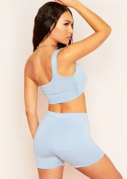 Online Hailey Pastel Blue Double Thick Jersey Cycle Shorts Women Shorts