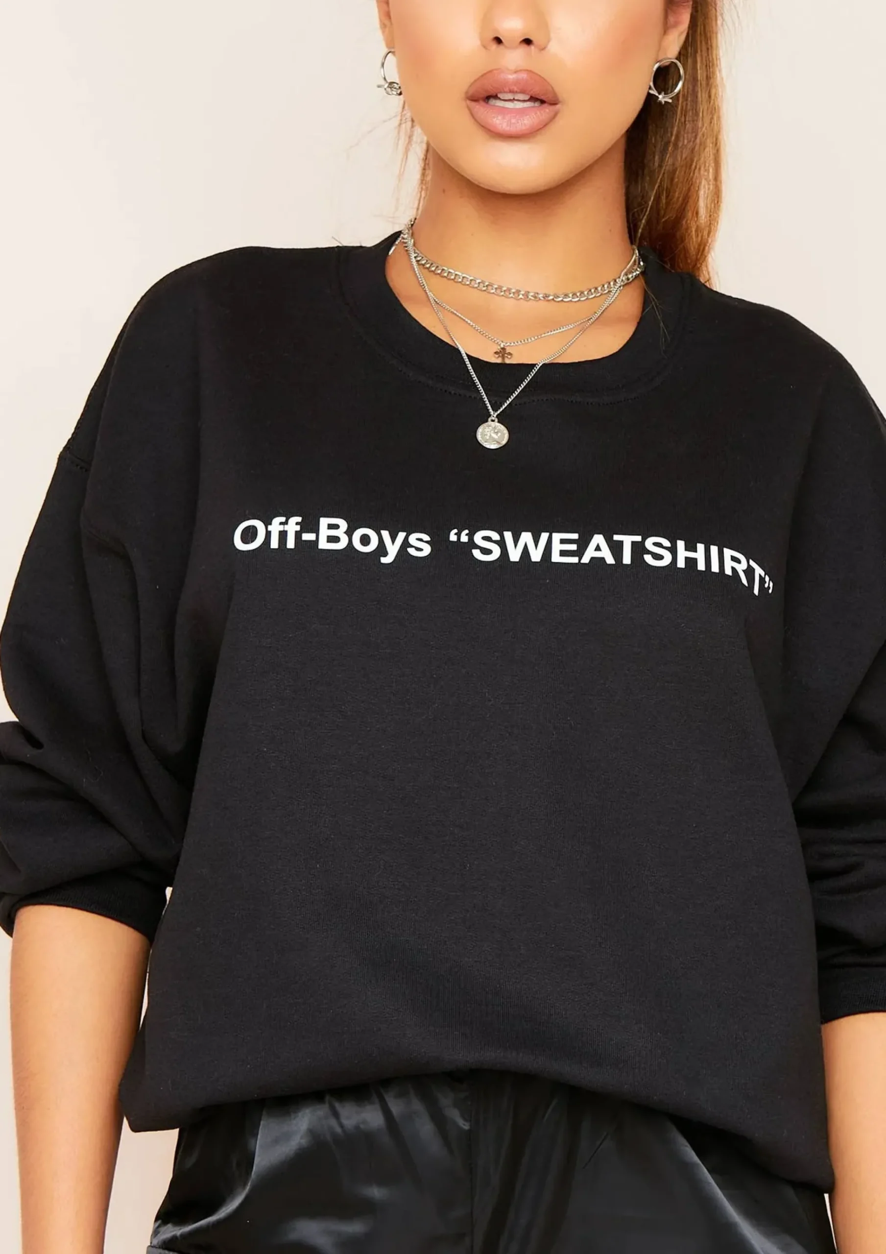Handsa Black Slogan Off-Boys Sweatshirt^Missy Empire New